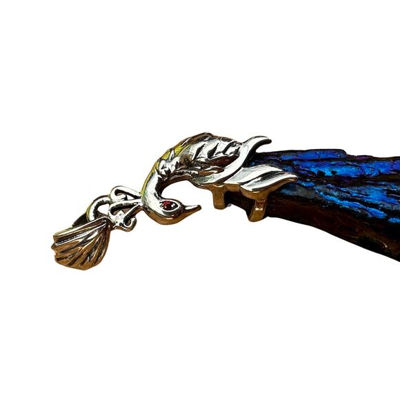 Sterling Silver Blue Peacock Ore Pendant - Picture 3 of 5